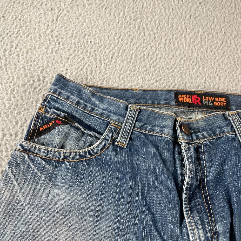 ARIAT FR Low Rise M4 Low Rise Boot Cut Jeans Size 36x30 CAT2 Work Fire Resistant - Picture 7 of 13